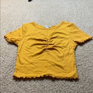 Mustard Yellow Crop Top . Size: Medium .